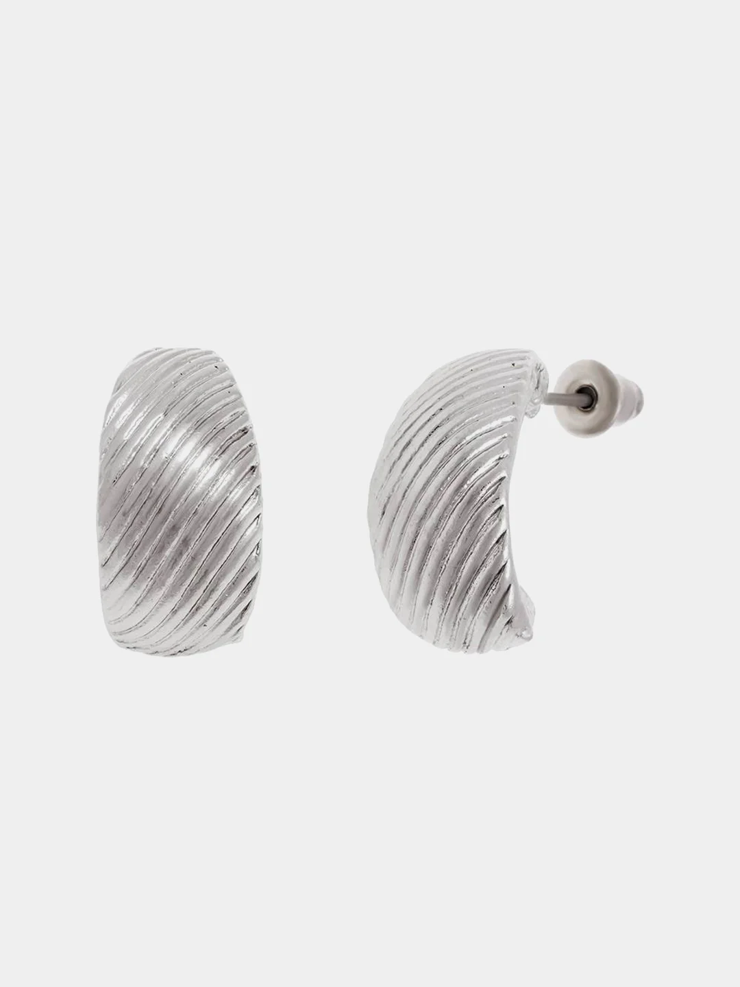 Серьги-гвоздики Teosa, серебристые, из бижутерного сплава