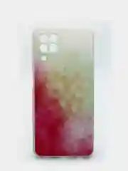 Желтый чехол силиконовый с акварельным принтом и защитой камеры для Samsung Galaxy A22 4G