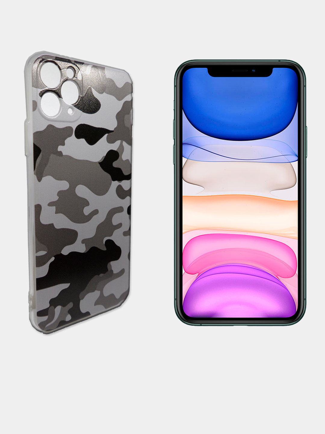 Silicone case для iPhone 11PRO/камуфляжный чехол,силиконовый,прозрачный  iphone 11/военный купить по цене 250 ₽ в интернет-магазине Магнит Маркет