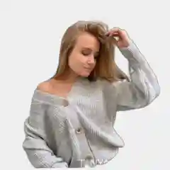 Бежевый кардиган теплый женский укороченный/Кофта женская теплая/Джемпер на пуговицах