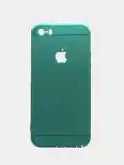 Бирюзовый чехол-накладка мягкая ультратонкая для iPhone с вырезом "Яблоко"