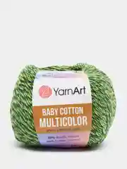 Лесной зеленый пряжа YarnArt Baby cotton multicolor, 50г/165м, 50% акрил, 50% хлопок