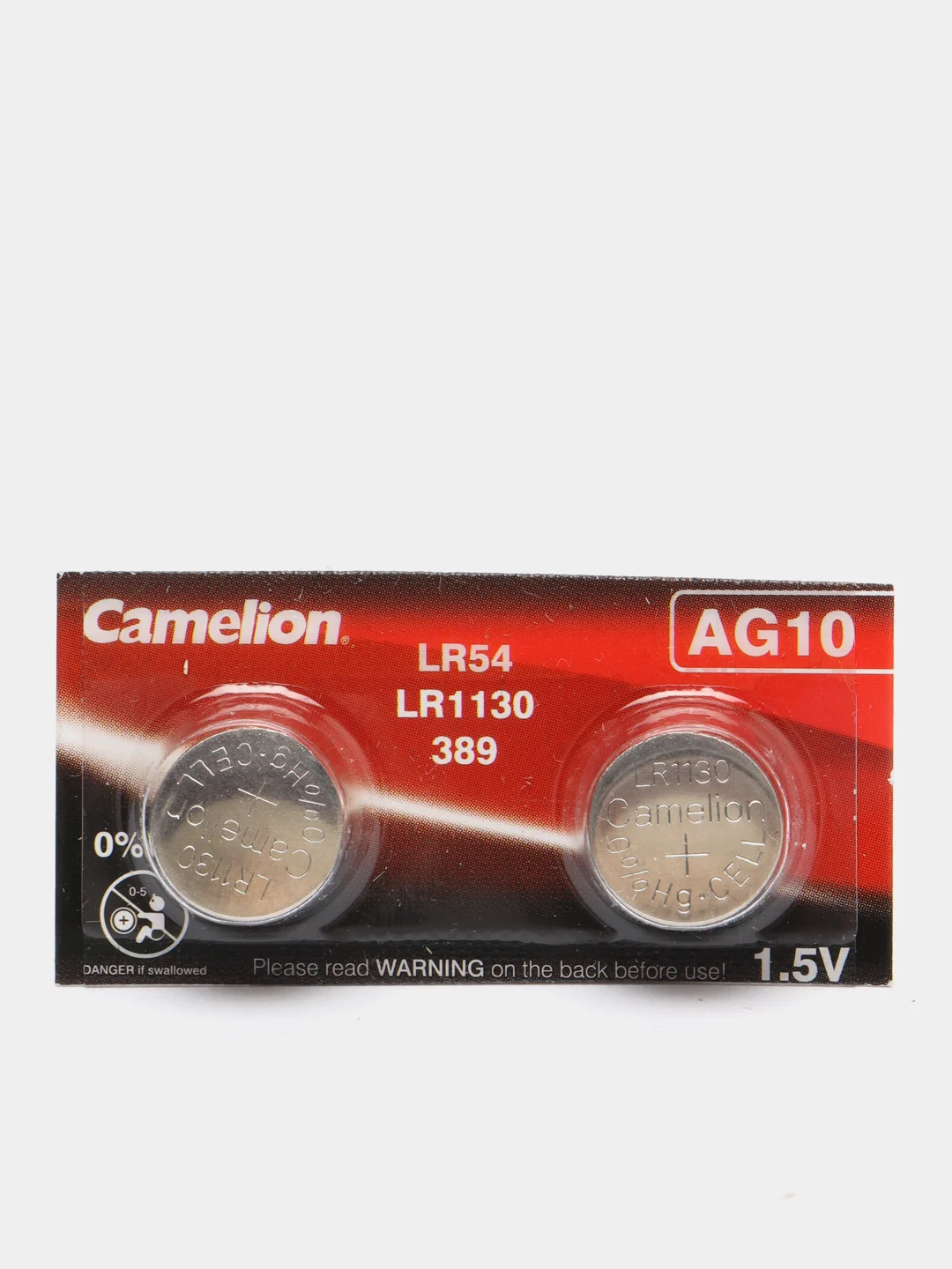 Батарейки Camelion AG10 2 шт. (LR1130, G10, LR54, 389, 390, SR1130) для калькулятора