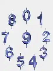 Голубой свеча в торт "6 разных цветов", цифра: 0, 1, 2, 3, 4, 5, 6, 7, 8, 9, 5х12 см