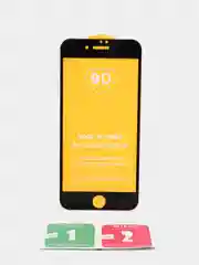 Черный защитное стекло 9D на Apple iPhone 7, 7+, 8, 8 plus, X, XR, Xs, 11/11 Pro, с черной рамкой