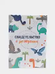 Папка для свидетельства о рождении Динозаврики, под новый формат, 22 х 15,2 см