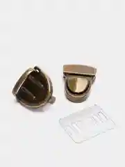 Застёжка для сумки, 3 х 2 см, цвет бронзовый