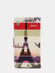 Бежевый чехол книжка/флип SONY E5