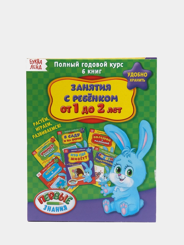 Обучающие книги Полный годовой курс. Серия от 1 до 2 лет, 6 книг в папке