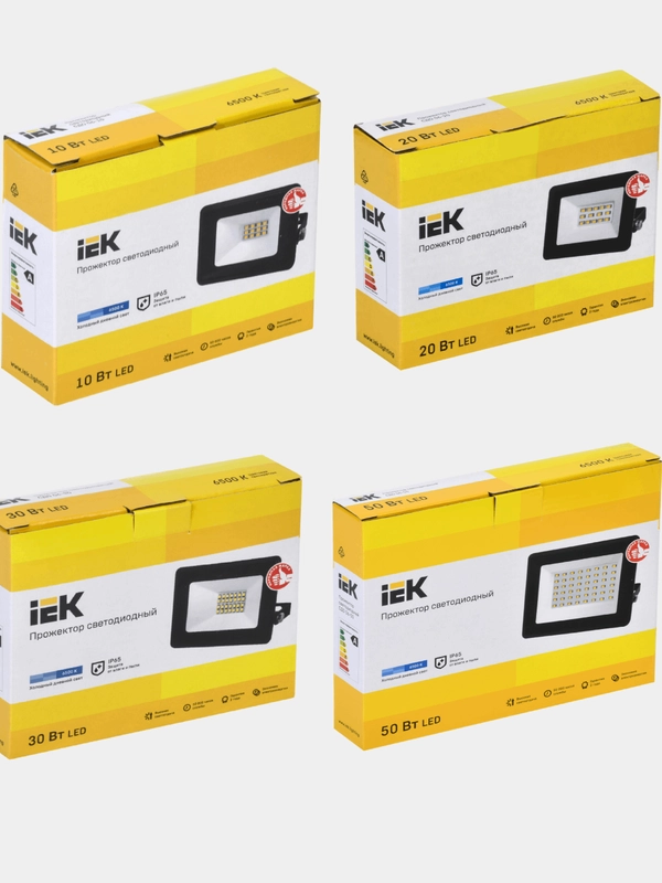 Светодиодный прожектор IEK 10/20/30/50 Вт, 6500 К