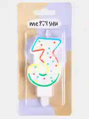 Свечи-цифры для торта Meshu, с держателем, 8,5 см