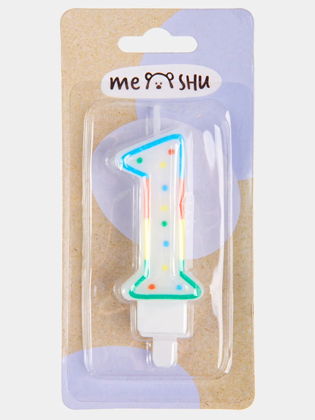 Свечи-цифры для торта Meshu, с держателем, 8,5 см