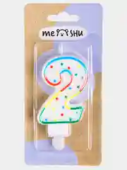 Свечи-цифры для торта Meshu, с держателем, 8,5 см