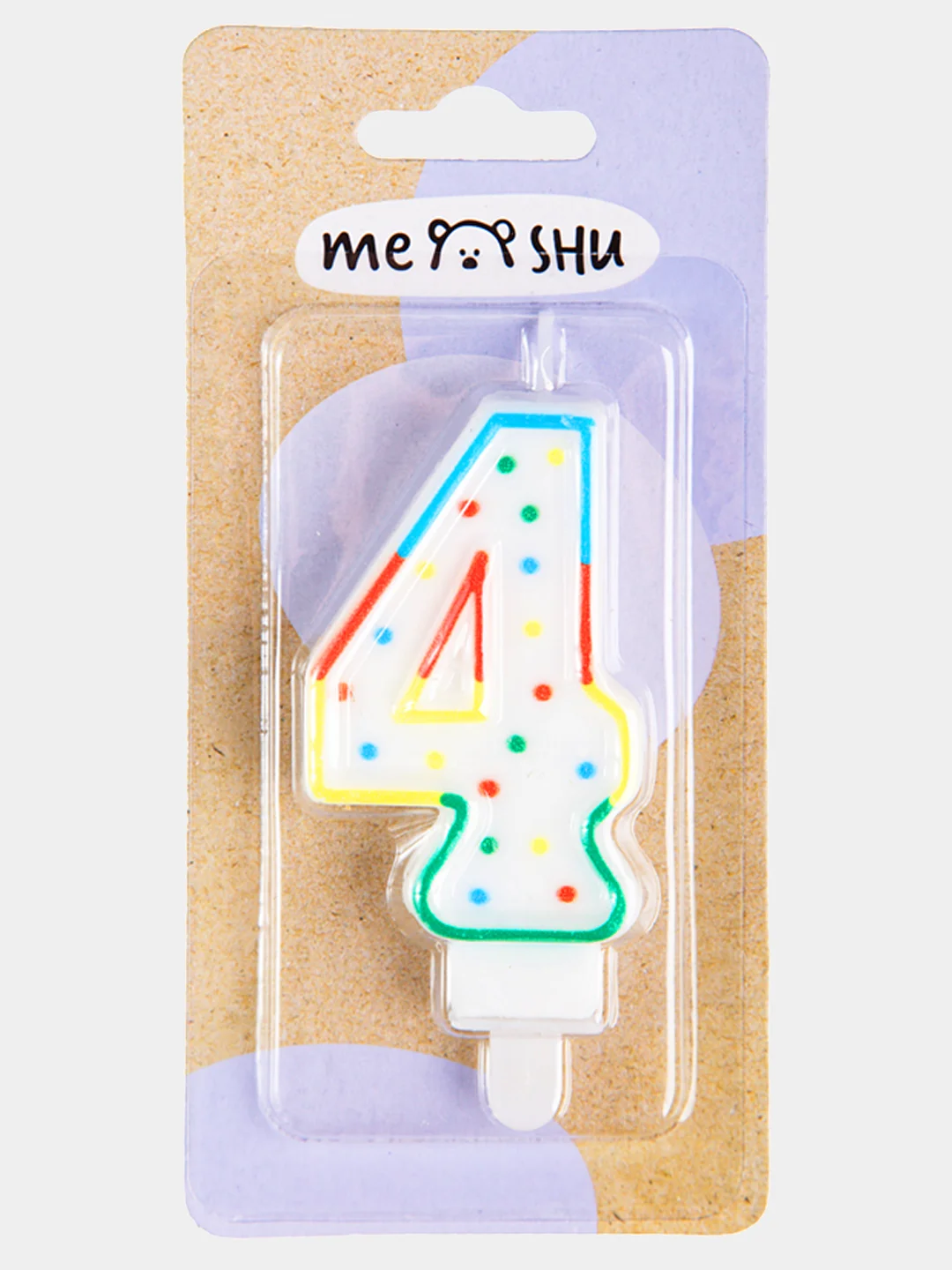 Свечи-цифры для торта Meshu, с держателем, 8,5 см
