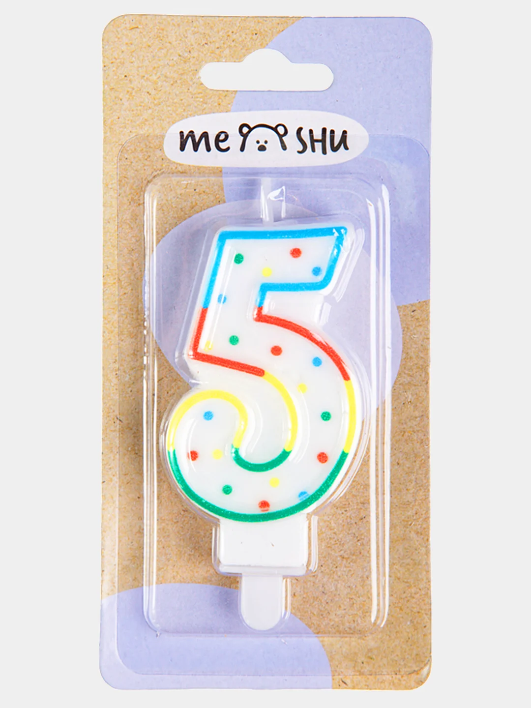 Свечи-цифры для торта Meshu, с держателем, 8,5 см