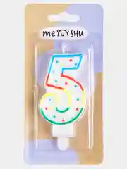 Свечи-цифры для торта Meshu, с держателем, 8,5 см