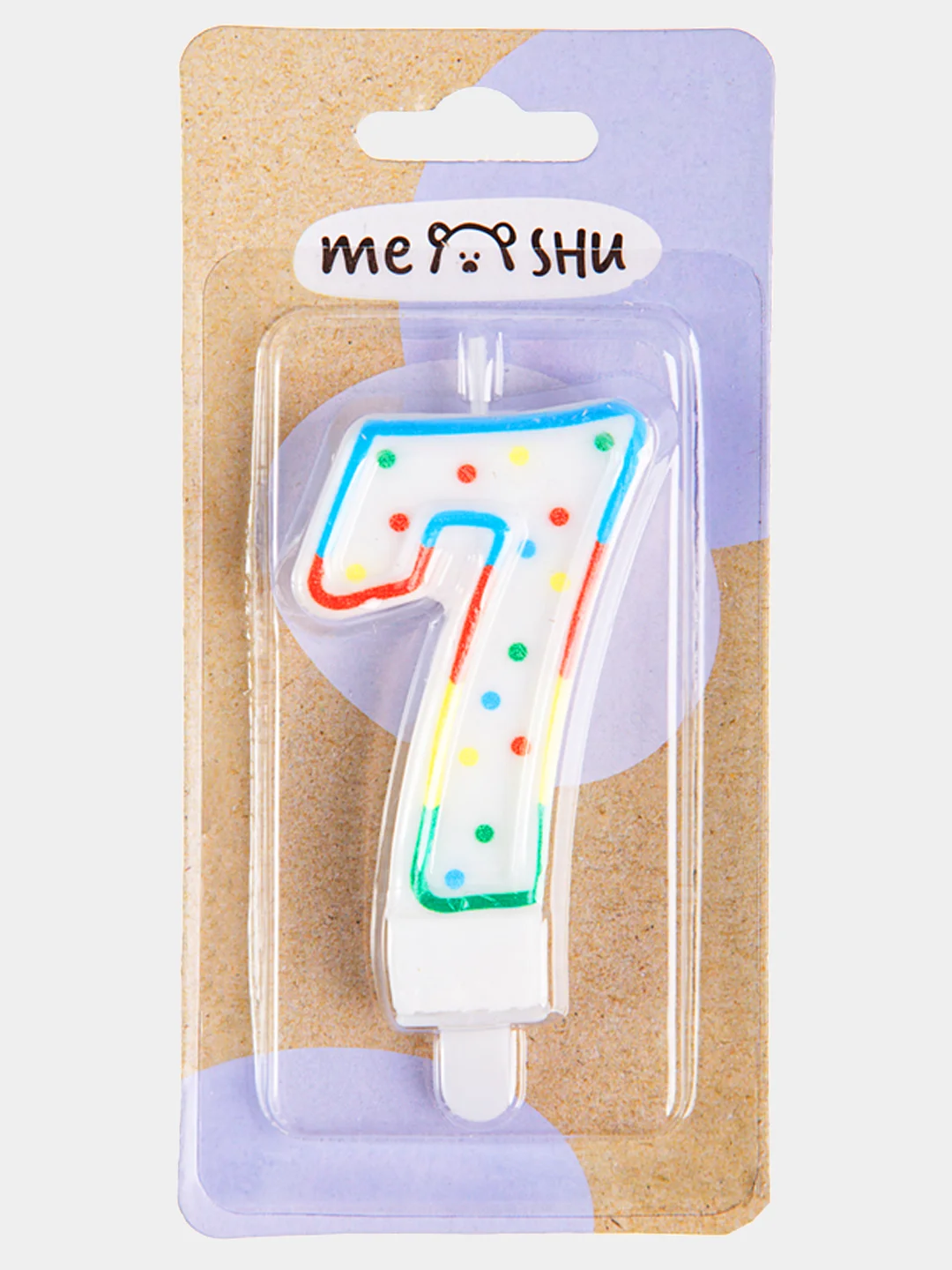 Свечи-цифры для торта Meshu, с держателем, 8,5 см