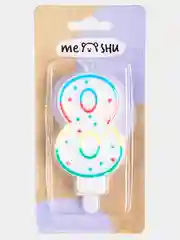 Свечи-цифры для торта Meshu, с держателем, 8,5 см