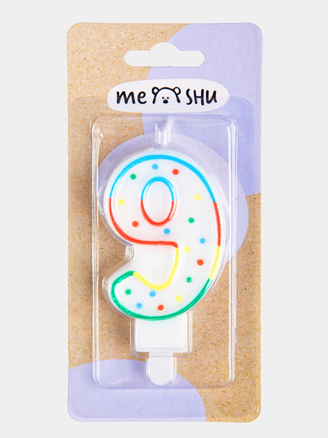 Свечи-цифры для торта Meshu, с держателем, 8,5 см