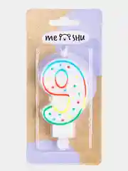 Свечи-цифры для торта Meshu, с держателем, 8,5 см
