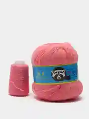 Розовый пряжа пух норки/пряжа