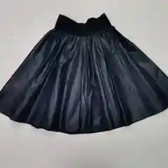 Юбка на резинке, синяя, экокожа