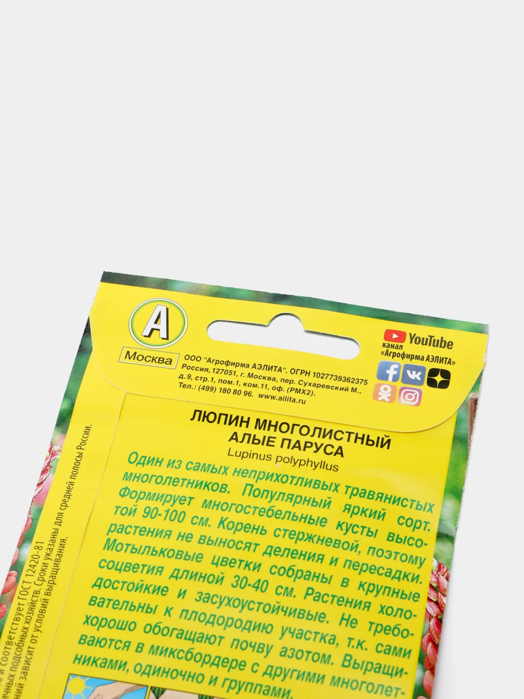 Семена Люпин многолетний "Алые паруса"