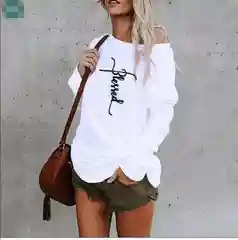 Женская кофта с надписью "Blessed"