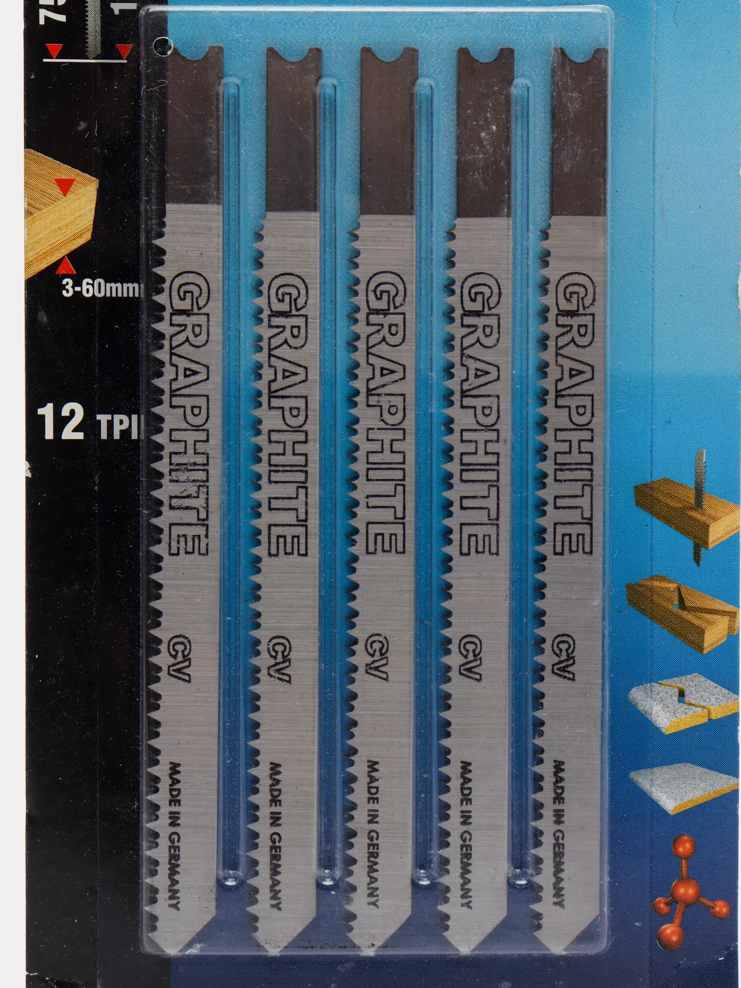 Полотна для элеткролобзика GRAPHITE 57H782, 5 штук, 75 мм