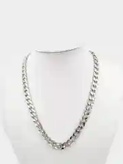 Серебряный мужская цепь на шею кубинское плетение