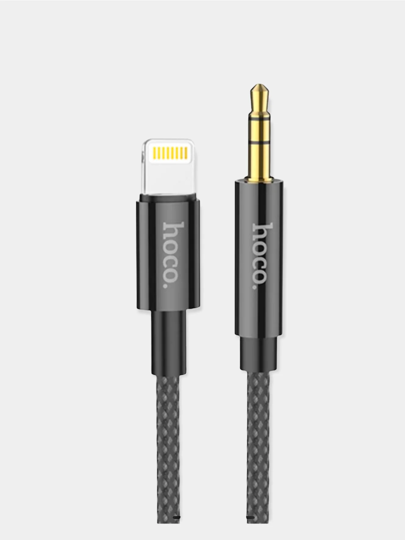 Кабель hoco UPA19, AUX 3.5 мм - Lightning, 1 м, в оплетке, черный
