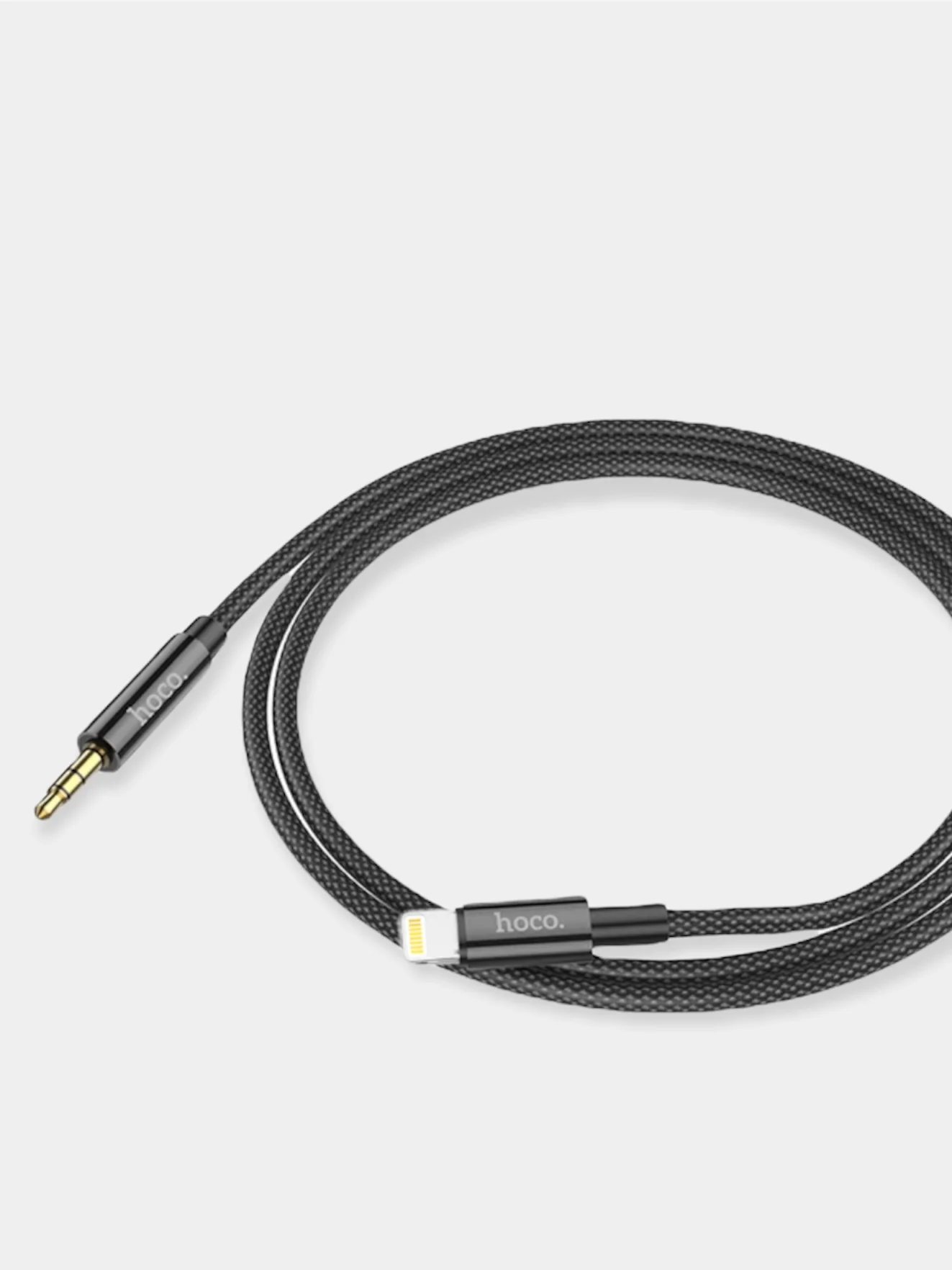 Кабель hoco UPA19, AUX 3.5 мм - Lightning, 1 м, в оплетке, черный