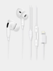 Проводные наушники BOROFONE BM30 Pro, Lightning, 1.2 м, белый, с микрофоном