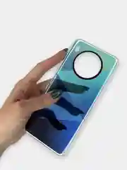 Бирюзовый чехол Honor 50 Lite, Huawei Nova 8i, Хонор 50 Лайт, твердый прозрачный с рисунком