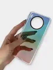 Бирюзовый чехол Honor 50 Lite, Huawei Nova 8i, Хонор 50 Лайт, твердый прозрачный с рисунком