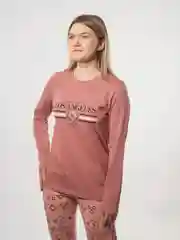 Коралловый меланж пижама женская