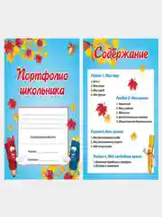 Портфолио школьника BRAUBERG, 16 листов-вкладышей: титульный лист, содержание, 14 разделов