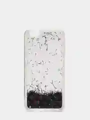 Черный силиконовый чехол-накладка с жидкими блестками для iPhone