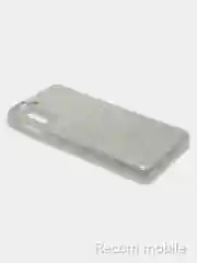Серебряный чехол блестящий Samsung Galaxy S21 Plus накладка c блёстками Самсунг S21 +