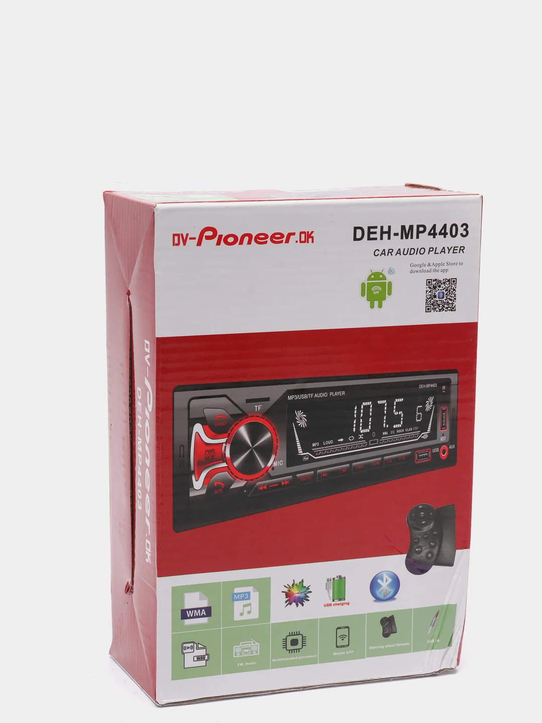 Автомагнитола DV-Pioneer.OK DEH-MP4403 bluetooth, usb,microsd, aux, fm, пульт(мульти-руль)