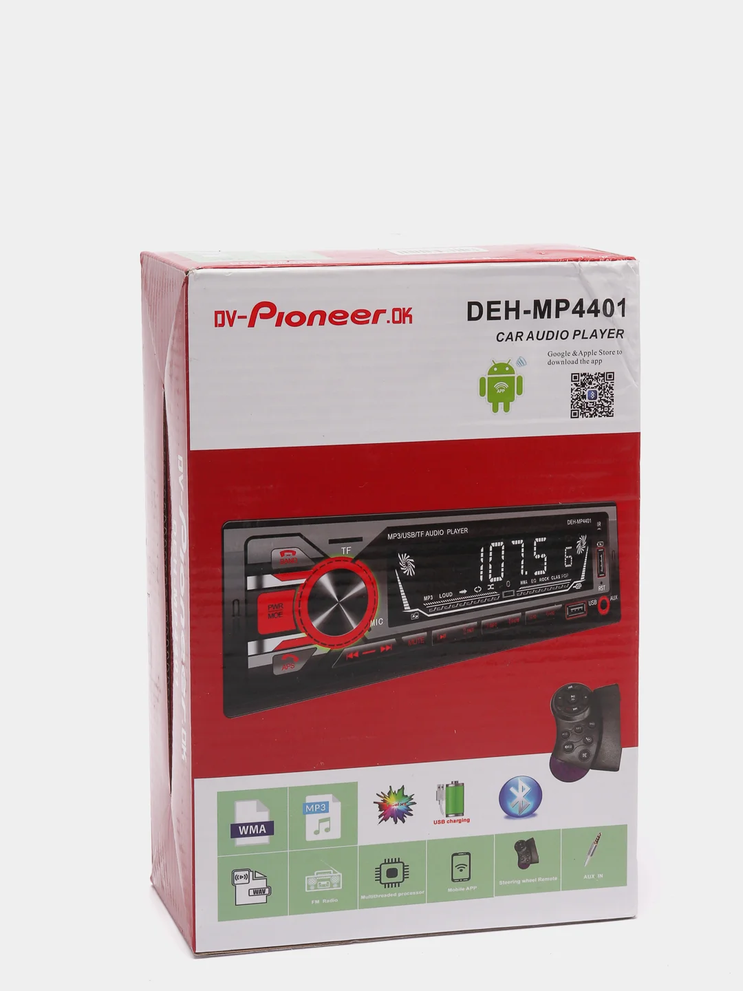 Автомагнитола DV-Pioneer.OK DEH-MP4401, Bluetooth, USB, Microsd, AUX, FM, пульт