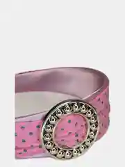 Розовый ободок широкий с кольцом 1632ц