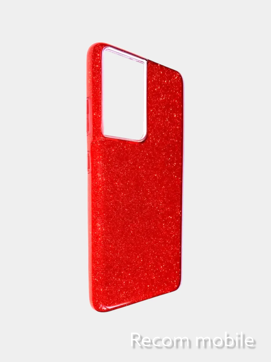 Красный чехол блестящий Samsung Galaxy S21 Ultra, накладка c блёстками  Самсунг S 21 Ultra