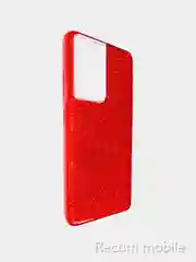 Красный чехол блестящий Samsung Galaxy S21 Ultra, накладка c блёстками  Самсунг S 21 Ultra