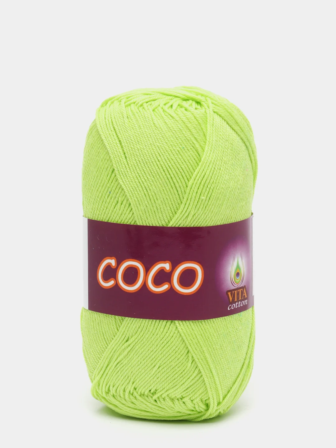 Салатовый пряжа Коко Вита Coco Vita cotton 100 % мерсеризованный хлопок, 50г 240м