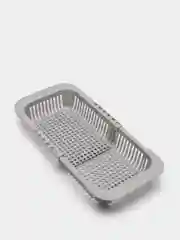 Серый пластиковый лоток для мойки овощей и фруктов