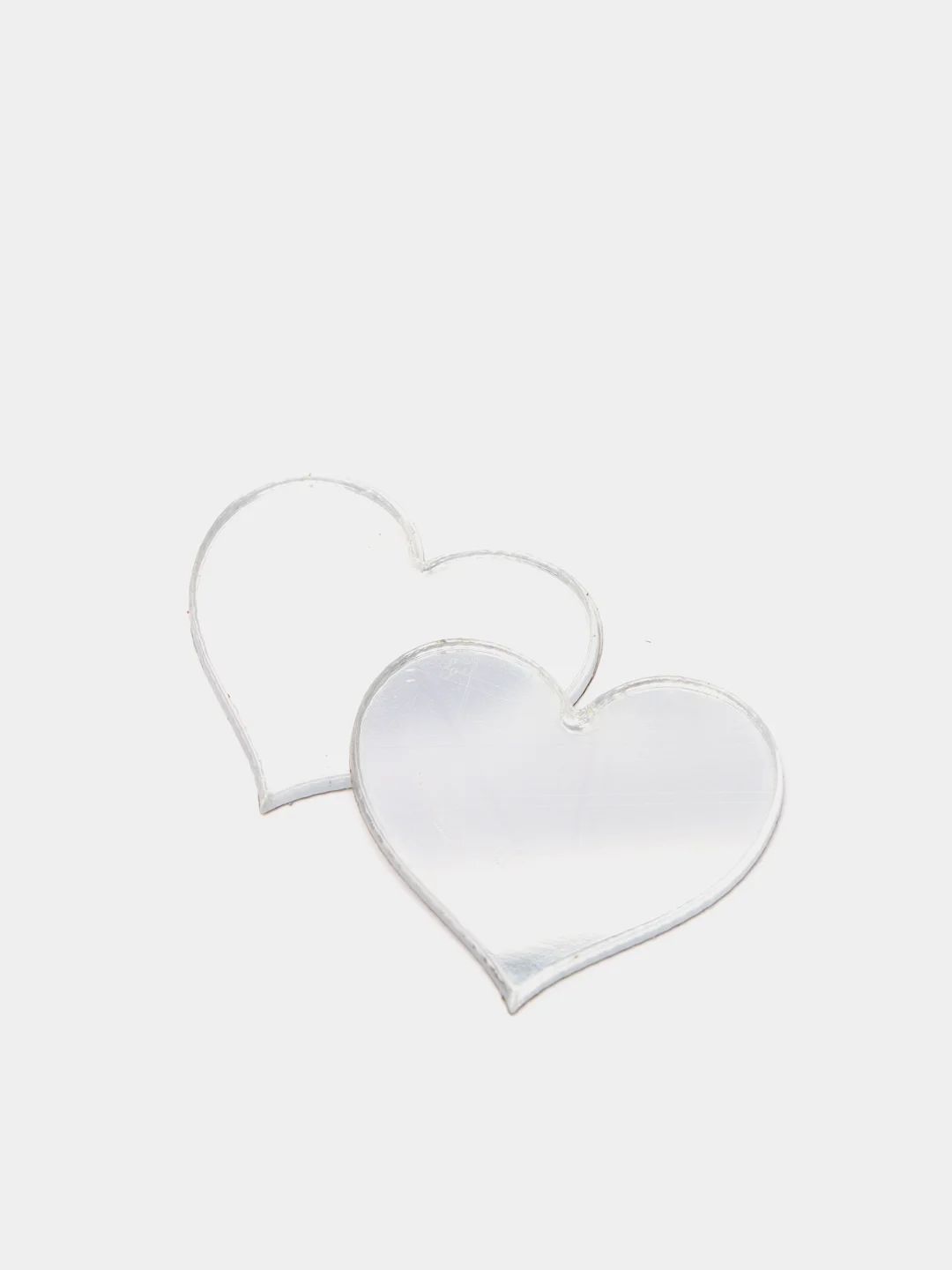 Серебряный наклейка сердце зеркальная, 10шт, 2,5х2 см