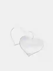 Серебряный наклейка сердце зеркальная, 10шт, 2,5х2 см