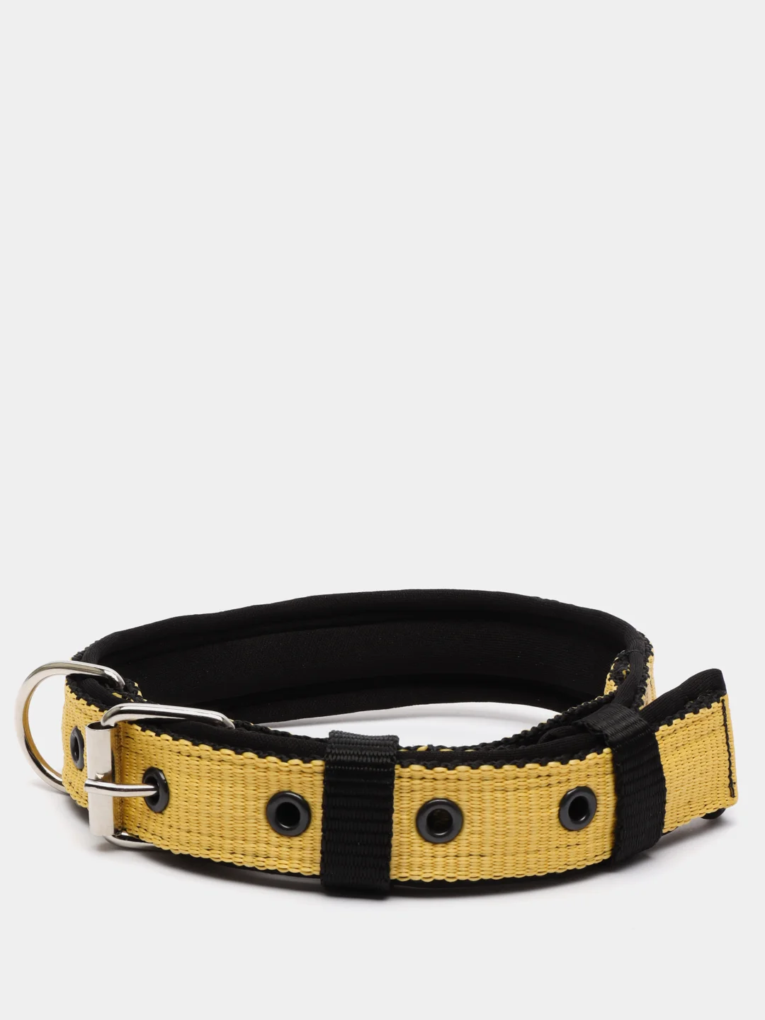 Желтый ошейник капроновый для собак "Strong Dog" Regular Premium, 25мм