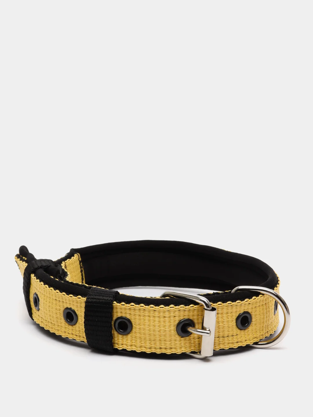 Желтый ошейник капроновый для собак "Strong Dog" Regular Premium, 25мм